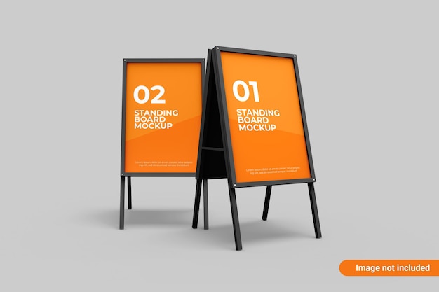 Mockup di banner di bordo in piedi