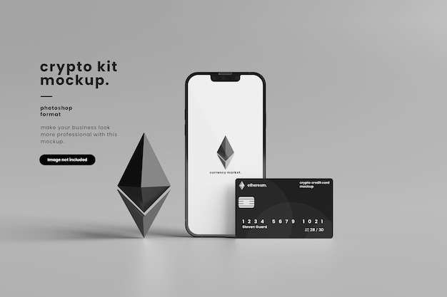 Standing crypto kit mockup