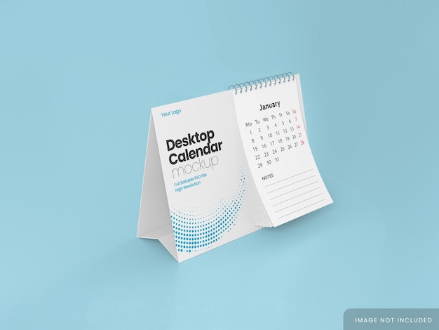 PSD standing desktop calendar mockup