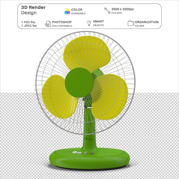 Standing fan 3d modeling psd