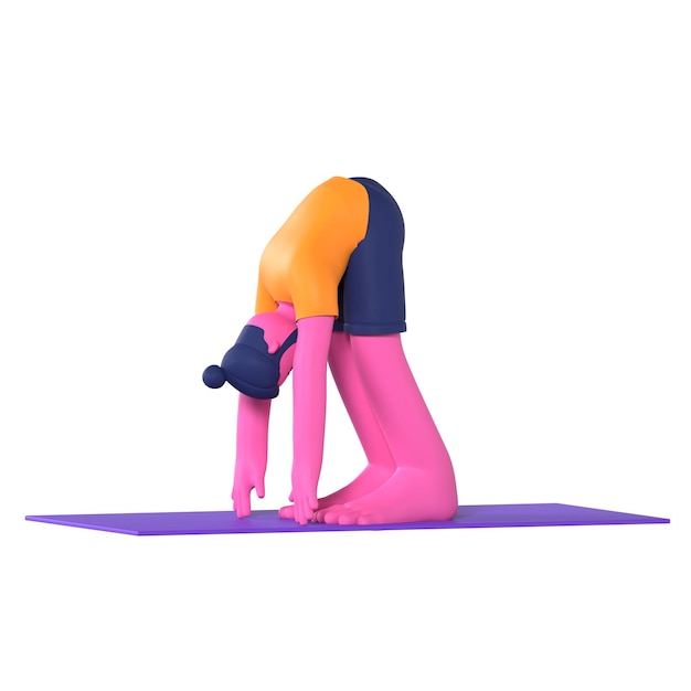 PSD standing bend forward uttanasana yoga esercizio di posa maschile