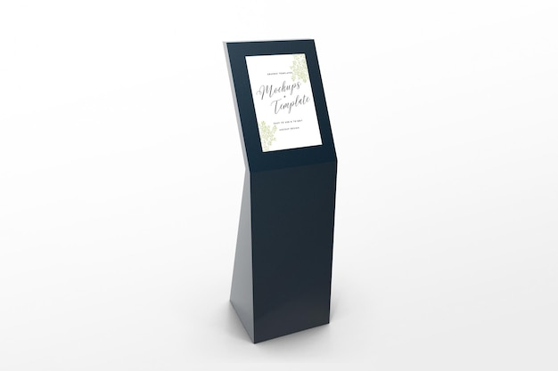 PSD standing kiosk mockup psd template editable background