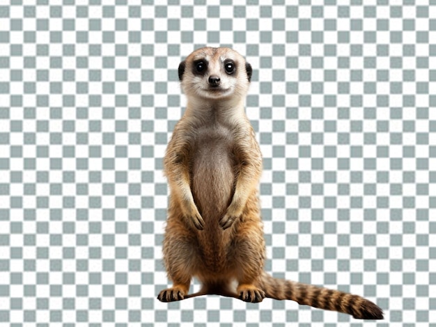 PSD standing meerkat animal isolated on transparent background generative ai