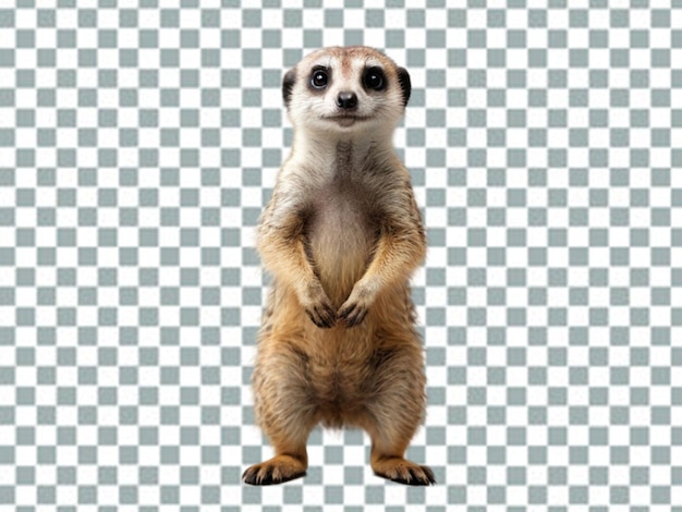 PSD standing meerkat animal isolated on transparent background generative ai