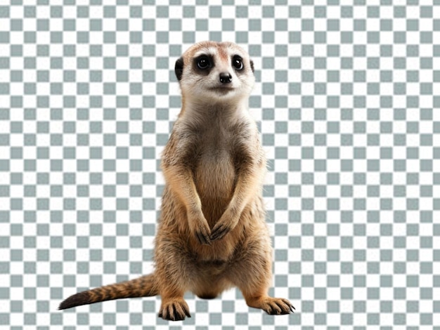 Standing meerkat animal isolated on transparent background generative ai