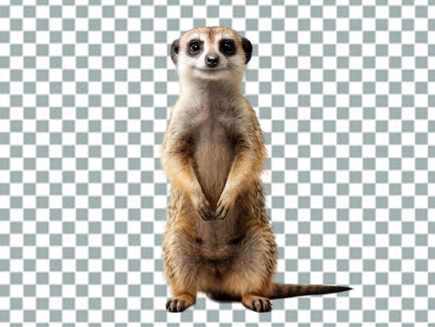 PSD standing meerkat animal isolated on transparent background generative ai