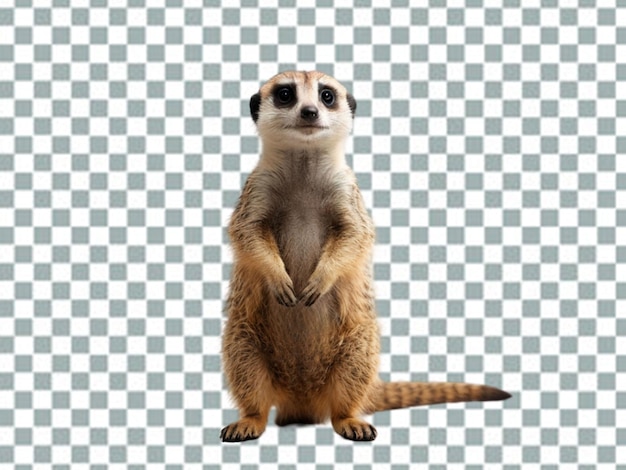 Standing meerkat animal isolated on transparent background generative ai