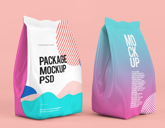 Standing package mockup with changeable design