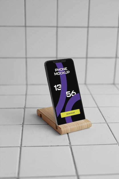 standing phone mockup