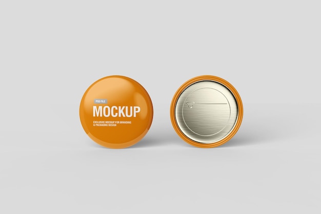 PSD standing of pin button mockup