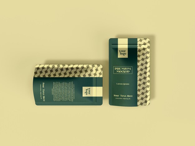 standing plastic pouch packaging mockup psd