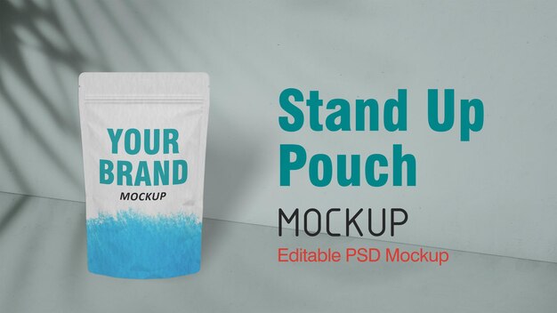 PSD standing pouch mockup editable psd