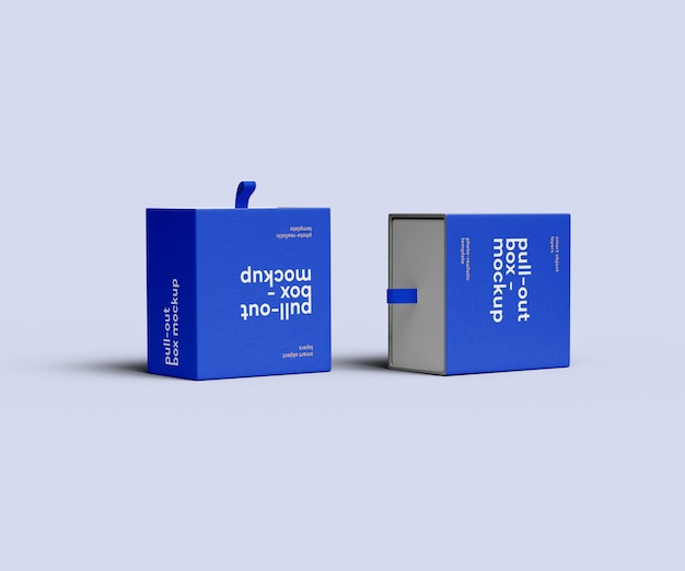 PSD standing pull out box mockup