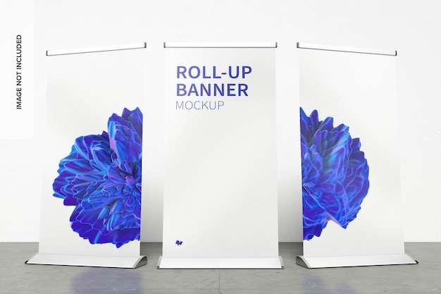 PSD standing roll-up banners mockup