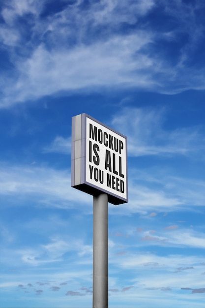 PSD standing square billboard mockup