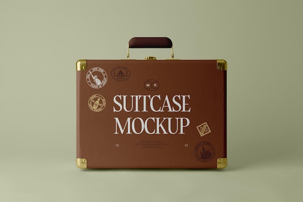 Premium PSD | Standing suitcase mockup