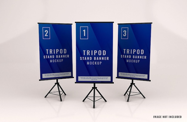 PSD standing tripod banner mockup for advertising