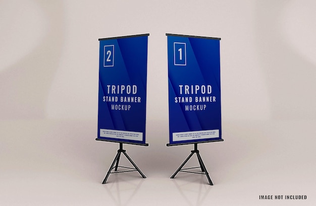 Standing tripod banner mockup for advertising