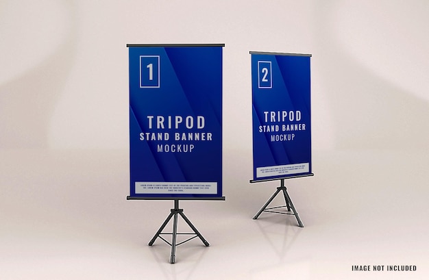 PSD standing tripod banner mockup for advertising