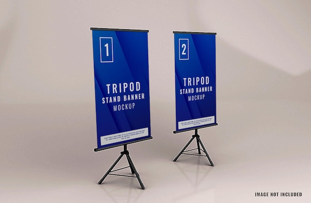 PSD standing tripod banner mockup for advertising