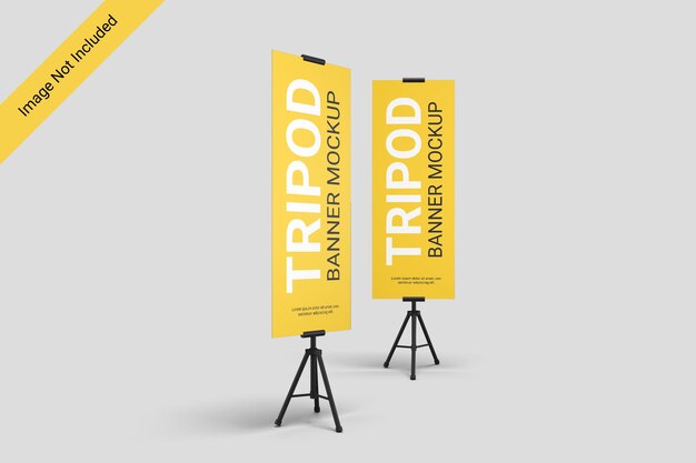 In piedi treppiede banner mockup design isolato