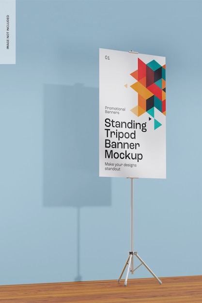 Standing Tripod Banner Mockup Prawidłowe widok