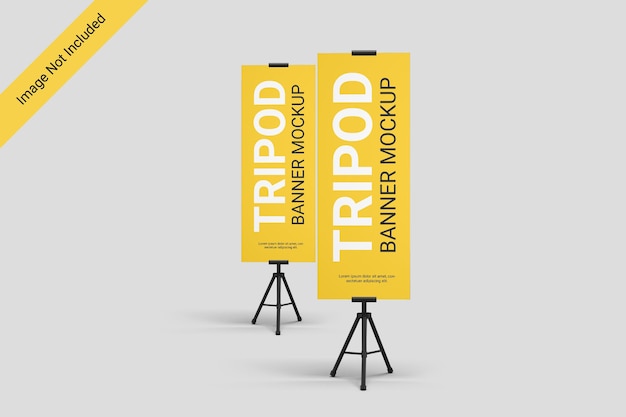 Standing tripod banner mockup