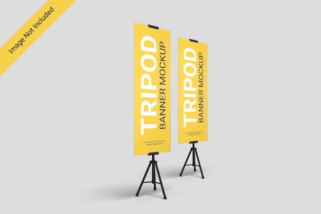 PSD standing tripod banner mockup