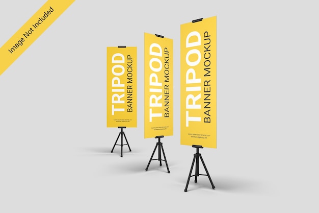 PSD standing tripod banner mockup