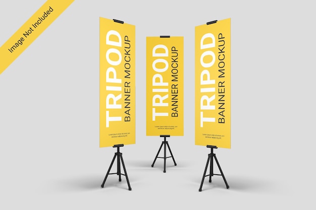 PSD standing tripod banner mockup