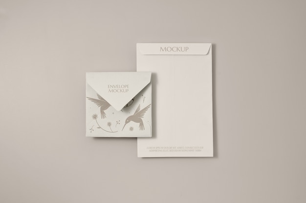 PSD standing up wedding invitation set mockup