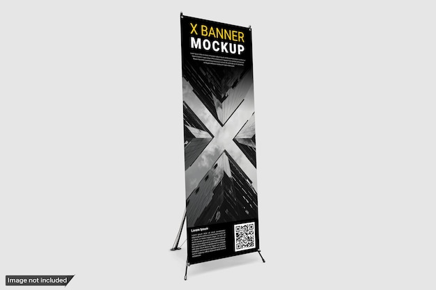 PSD mockup di banner x in piedi