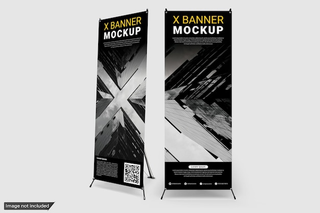 PSD standing x banner mockup