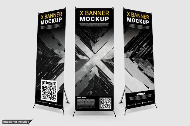 Mockup di banner x in piedi