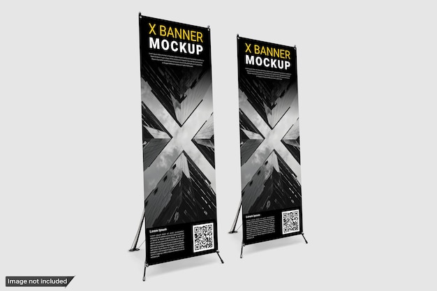Standing x banner mockup