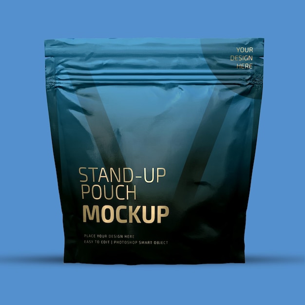 PSD mockup di busta per alimenti stand-up