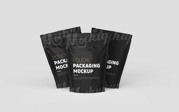 Standup Modern Plastic Pouch Packaging mockup