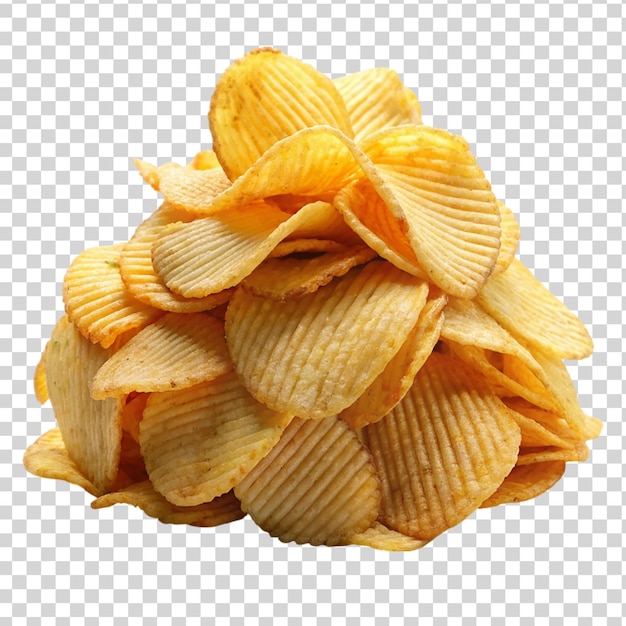 PSD stapel aardappelchips geïsoleerd op een doorzichtige achtergrond