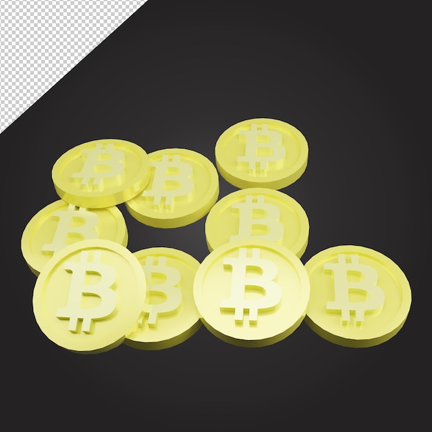 Stapel bitcoin 3d-rendering