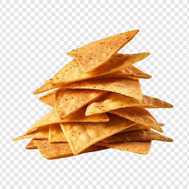 PSD stapel chili tortilla chips geïsoleerd op een doorzichtige achtergrond