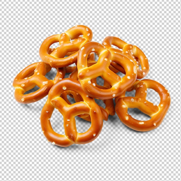 Stapel pretzels. handmatig uitgesneden op transparant