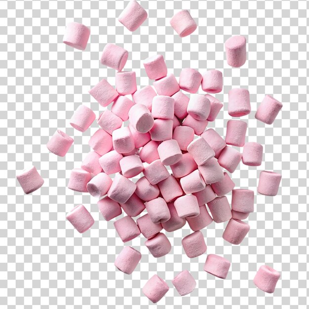 Stapel roze marshmallows geïsoleerd op een doorzichtige achtergrond