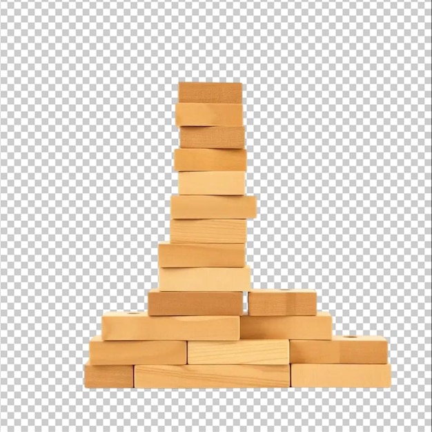 Stapel van een houten blok toren geïsoleerd op de witte achtergrond