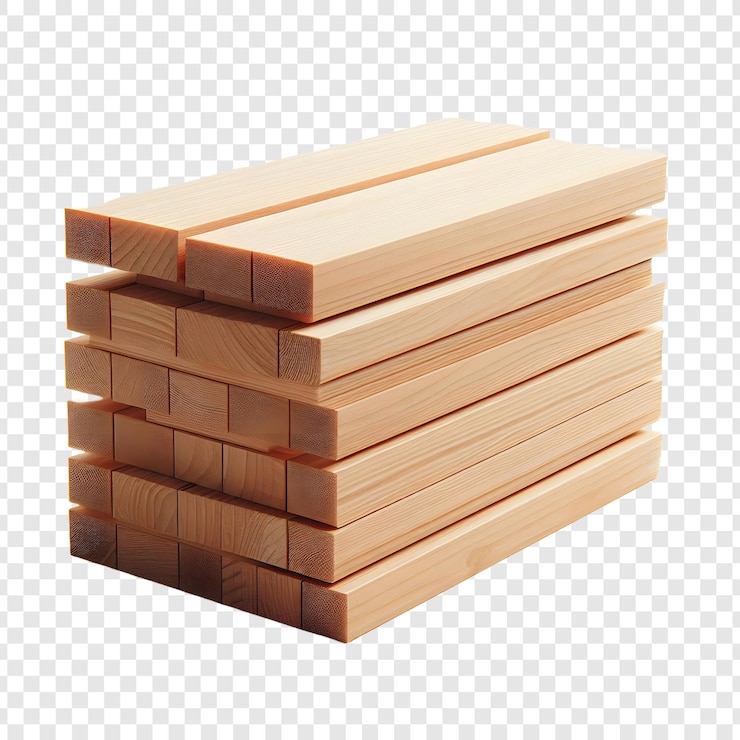 PSD stapels houten planken geïsoleerd op een doorzichtige achtergrond