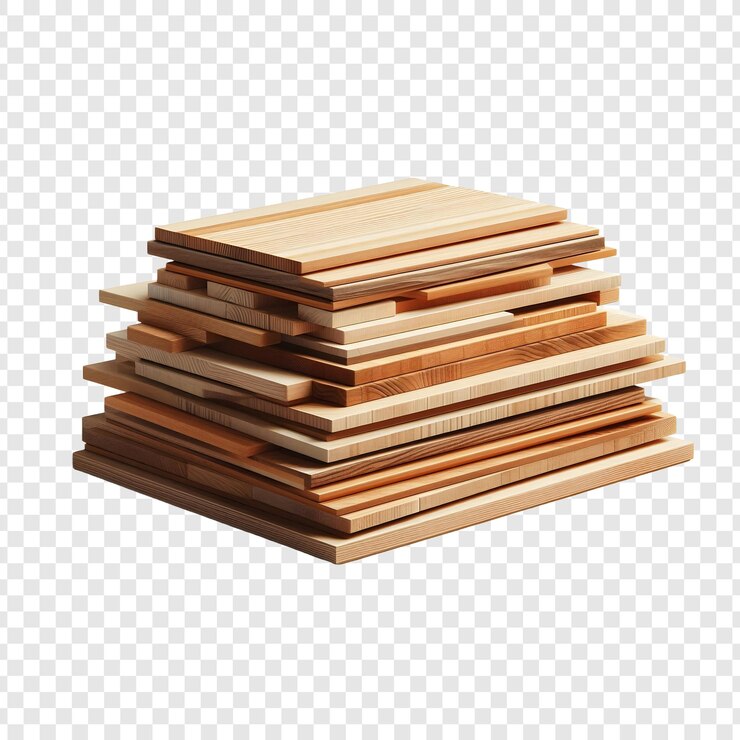 PSD stapels houten planken geïsoleerd op een doorzichtige achtergrond