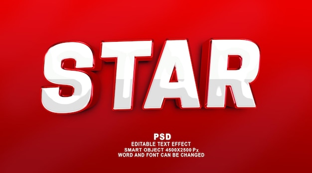 Star 3d editable photoshop text effect style with premium background