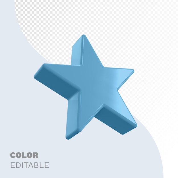 Star 3d icon render voor scene creator