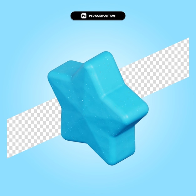 Star 3d render illustration isolated