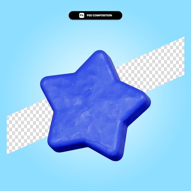 Star 3d render illustration isolated