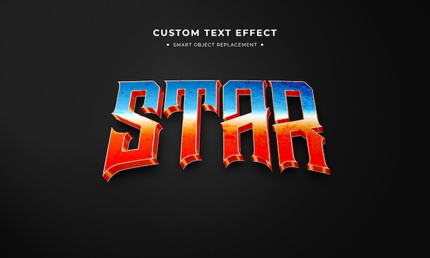 PSD star 3d text style